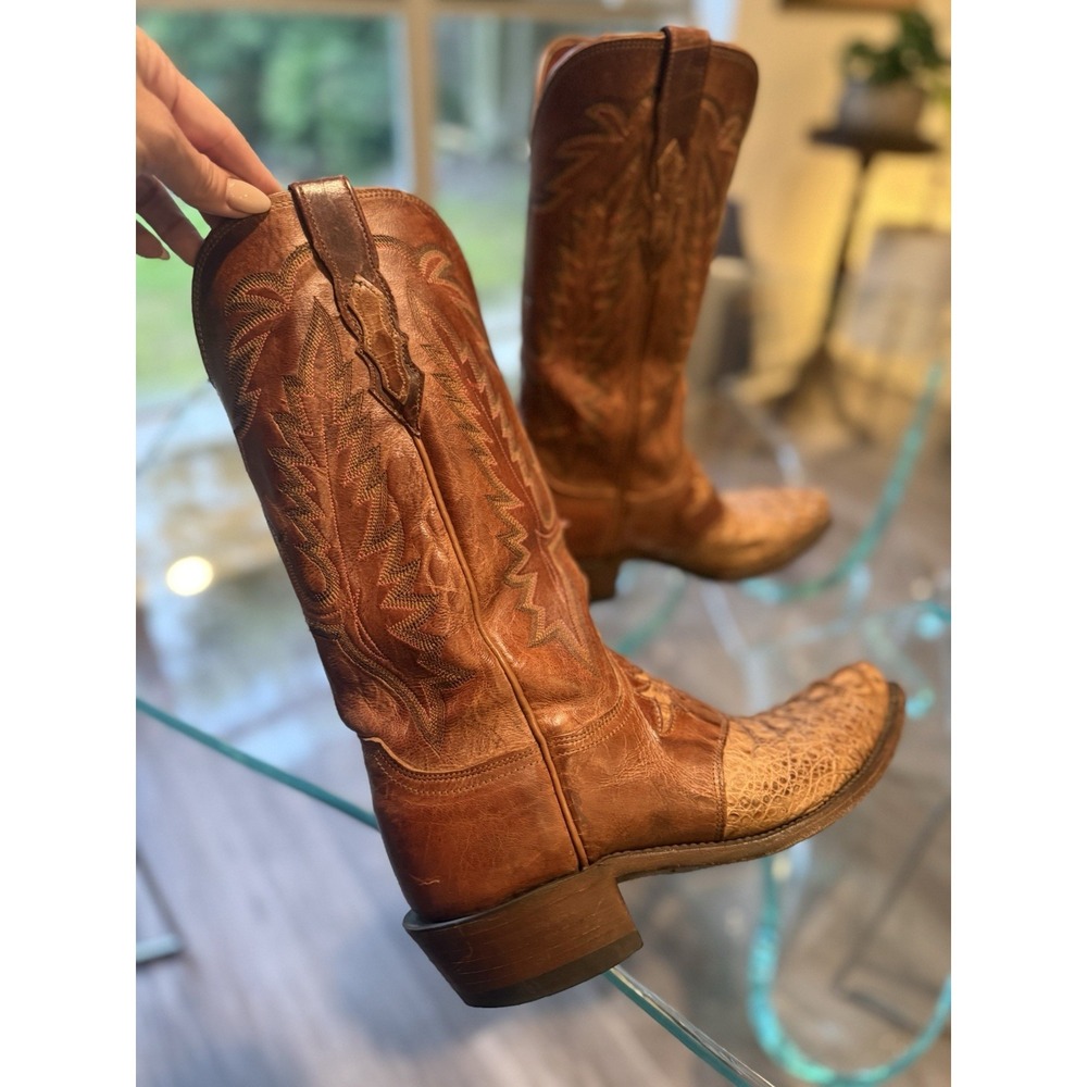 Lucchese 1883 Men's 7D Caiman Exotic Leather Cowboy Boots N1112.54 USA